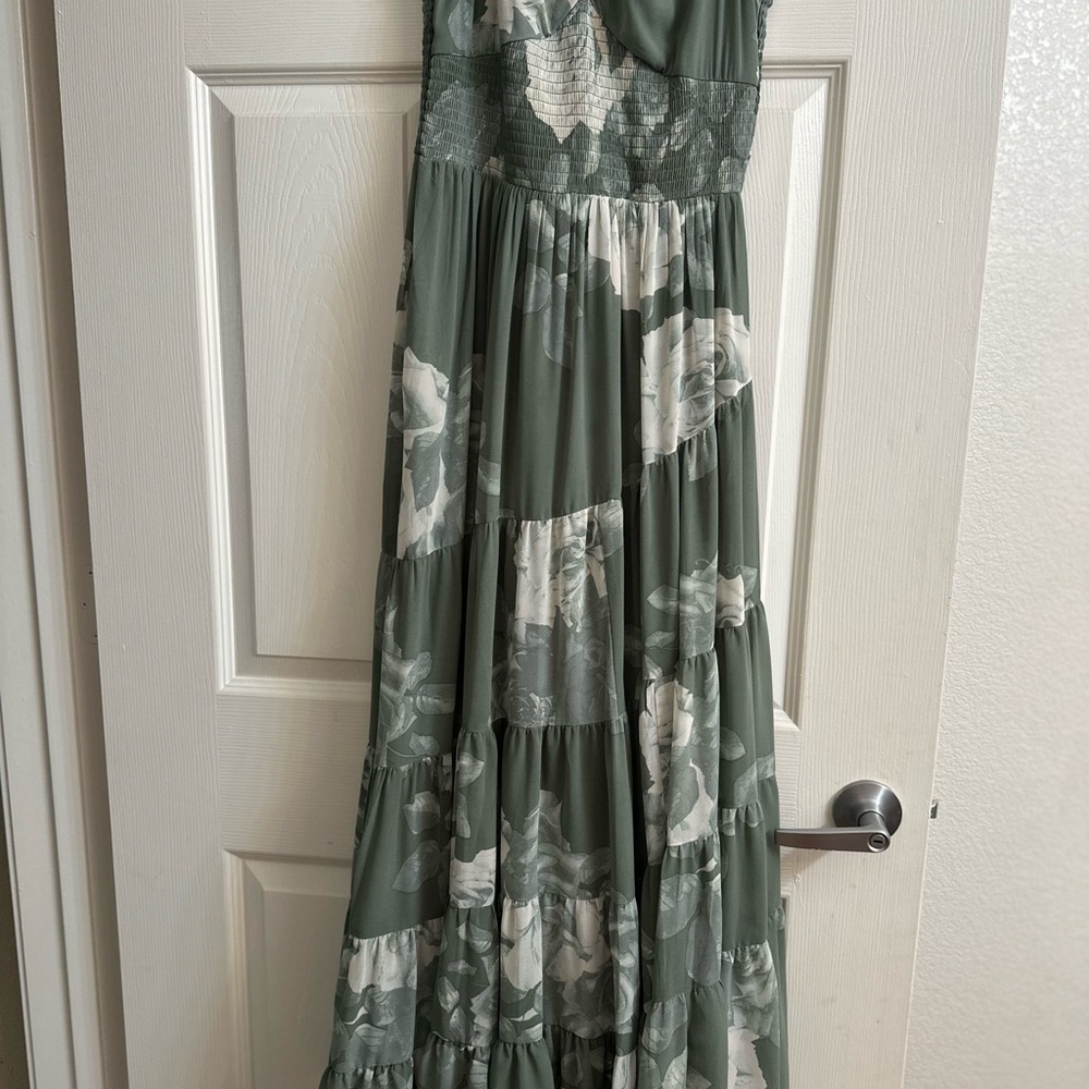 Floral Green Maxi Dress